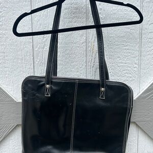 Chic Black Leather Tote